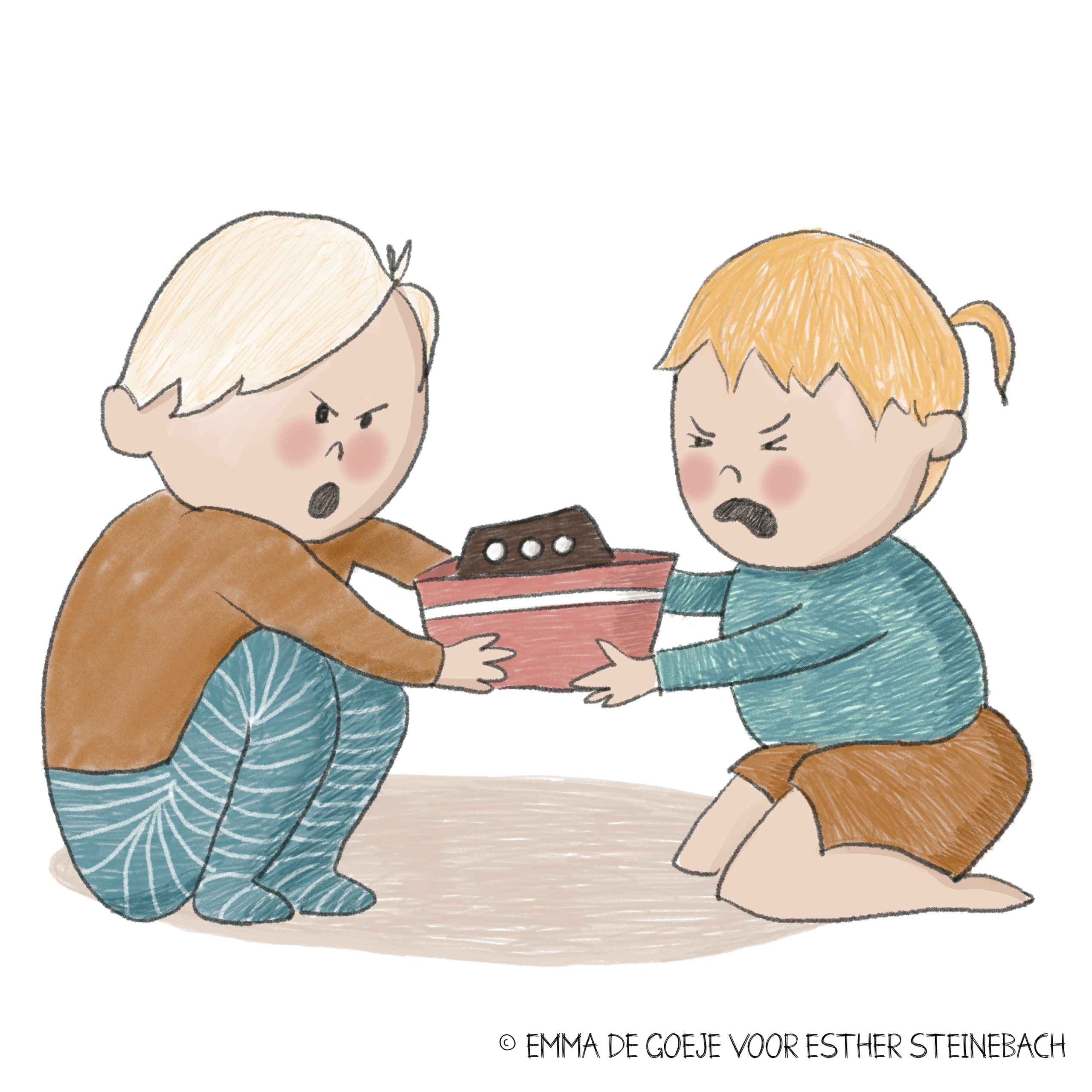 Esther Steinebach sportscasten kinderen die van elkaar afpakken